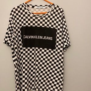 Calvin Klein Jeans Checkered Print tee shirt size XL